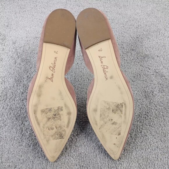 Sam Edelman Rodney D'Orsay Pointed Toe Womens 7.5 Shoes Flat Suede Slip On Mauve - Picture 2 of 9